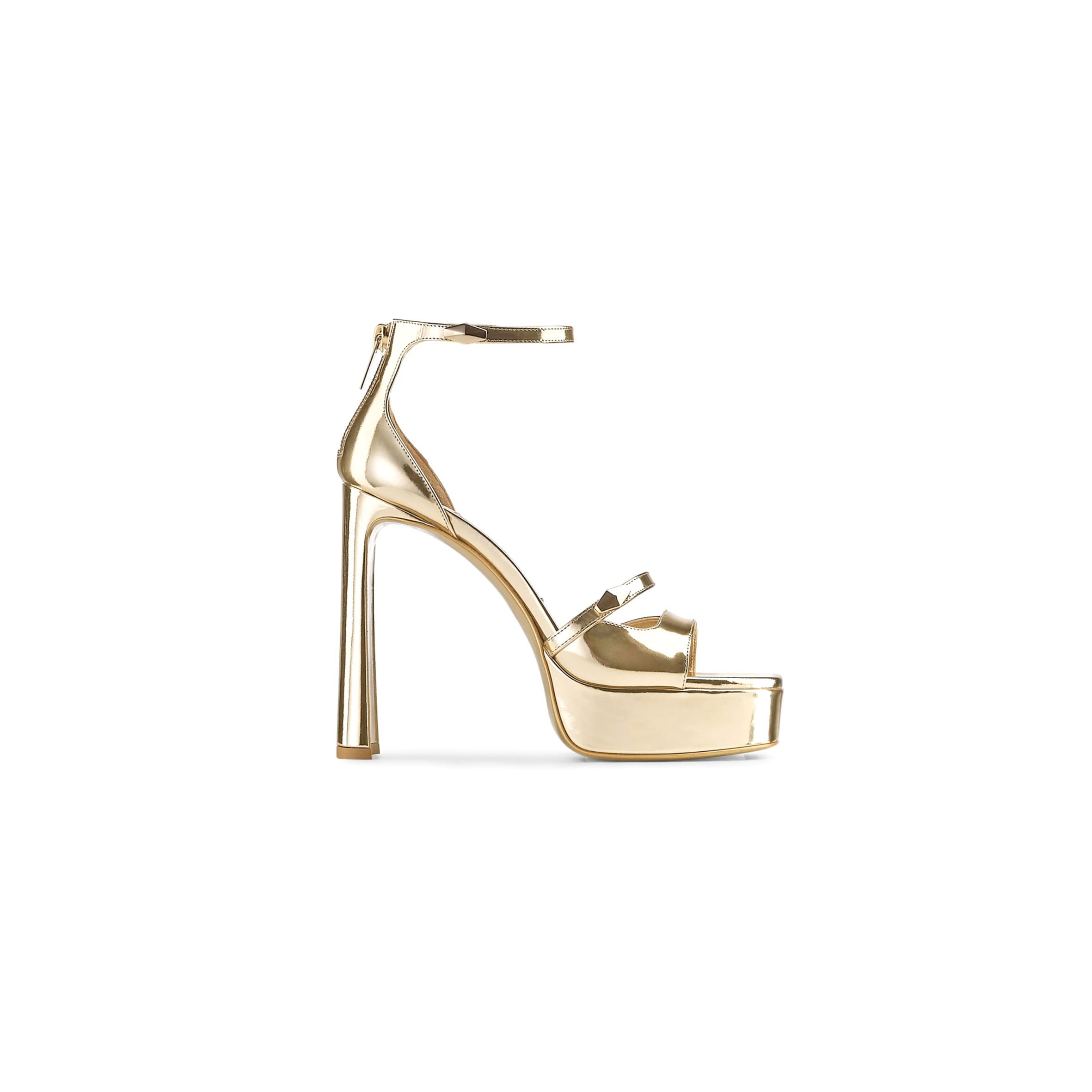 JIMMY CHOO CLARESSA PLATFORM 125 GOLD LIQUID METAL LEATHER PLATFORM SANDALS CLARESSAPF125QUI JIMMY CHOO CLARESSA PLATFORM 125 GOLD LIQUID METAL LEATHER PLATFORM SANDALS CLARESSAPF125QUI